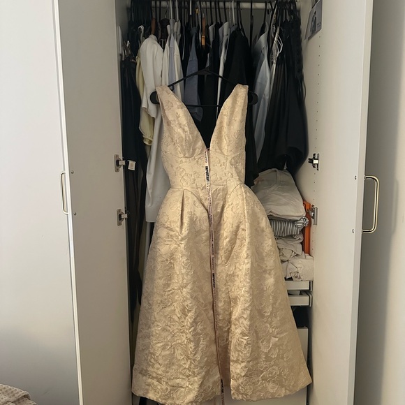 HOUSE OF CB - PALOMA

NWT AND PROTECT TAG- Ivory Metallic Jacquard Midi Dress - Picture 7 of 9